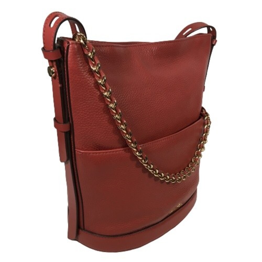 Michael Kors Reese Red Terracotta Pebbled Leather Hobo Shoulder Bag MRP $358 - Picture 3 of 16